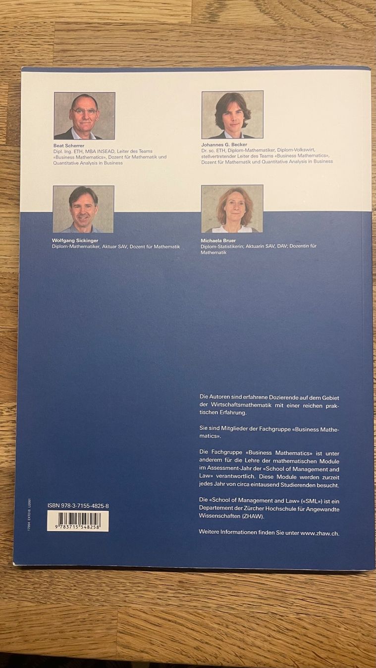 Bücher: Wirtschaftsmathematik 1, Auflage 2021 – Neu und originalverpackt aus Wetzikon ZH von Schrungus 1