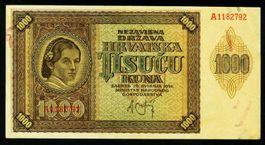 Kroatien 1000 Kuna 1941 P-4 SS++-VZ