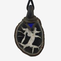 Septarie Stein Anhänger mit eingefasstem Lapislazuli
