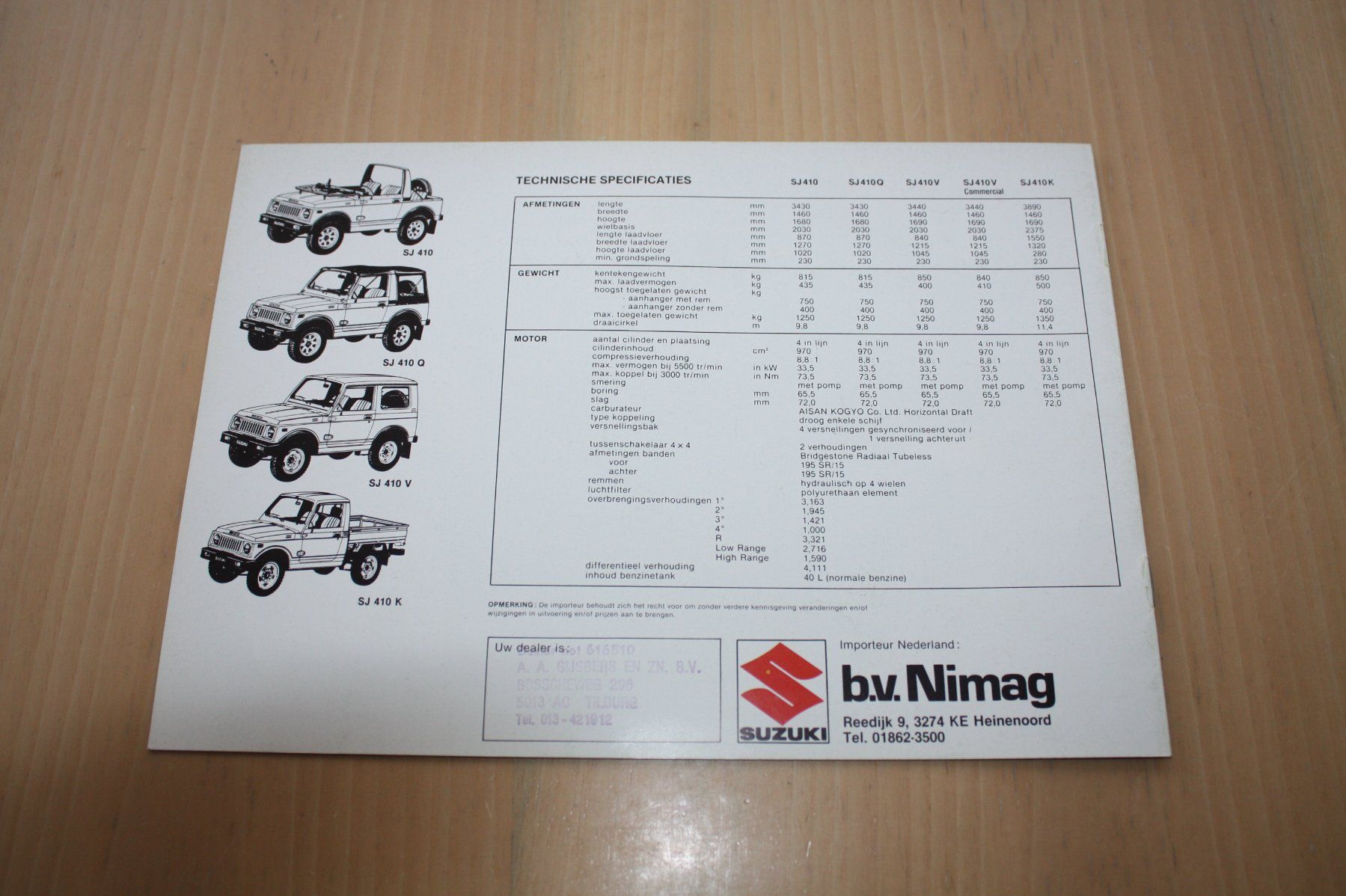 Documenti: Suzuki SJ410 Prospekt NL – Usato da Wikon venduto da erwin400 6