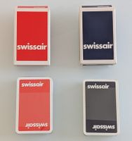 2 Swissair Bridge Decks Rot & Blau mit Goldkante – Neu