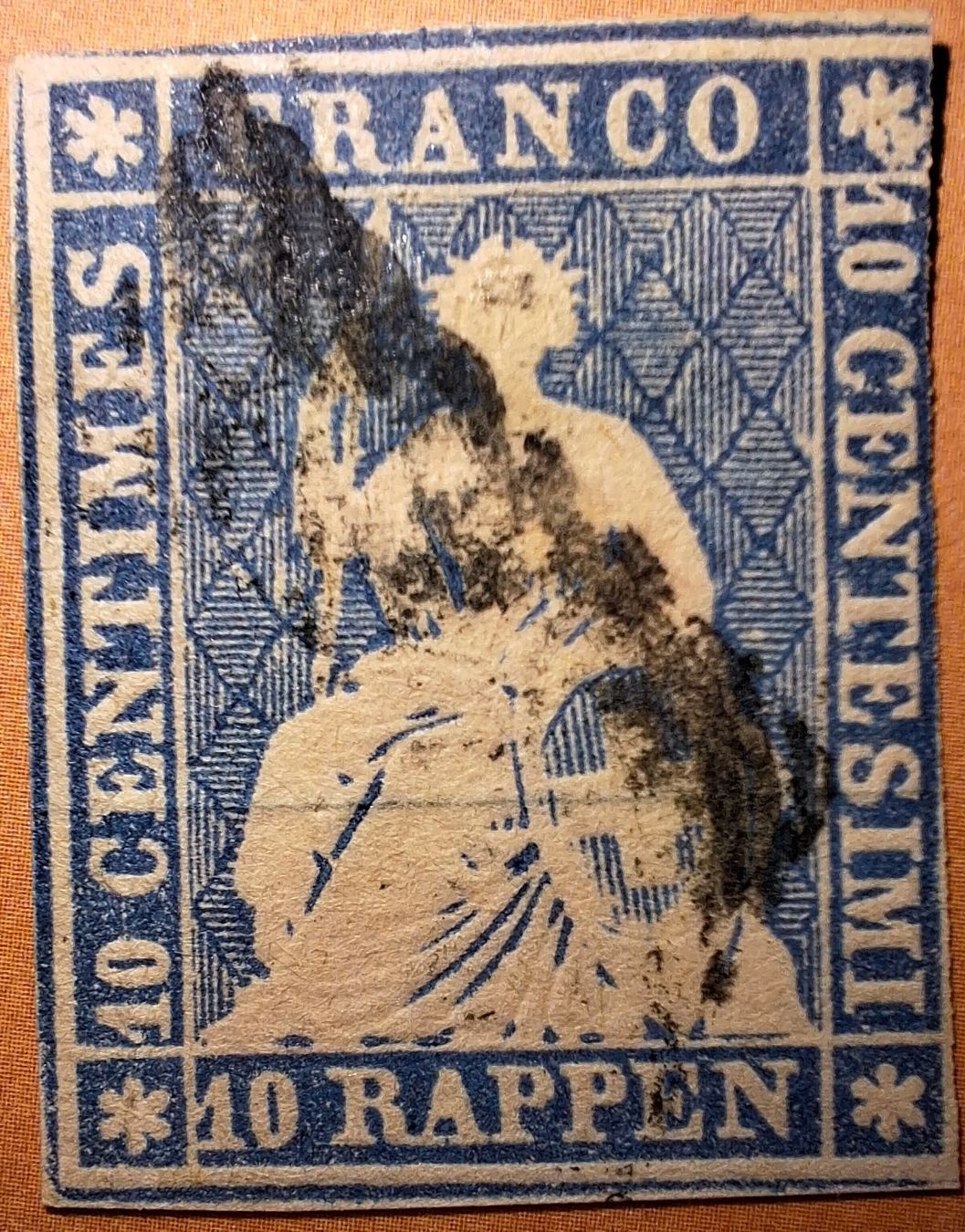 Tutti i francobolli: Strubel 23A1.b mit Attest Kat. 1300.- – Usato da Balgach venduto da SIMEON27