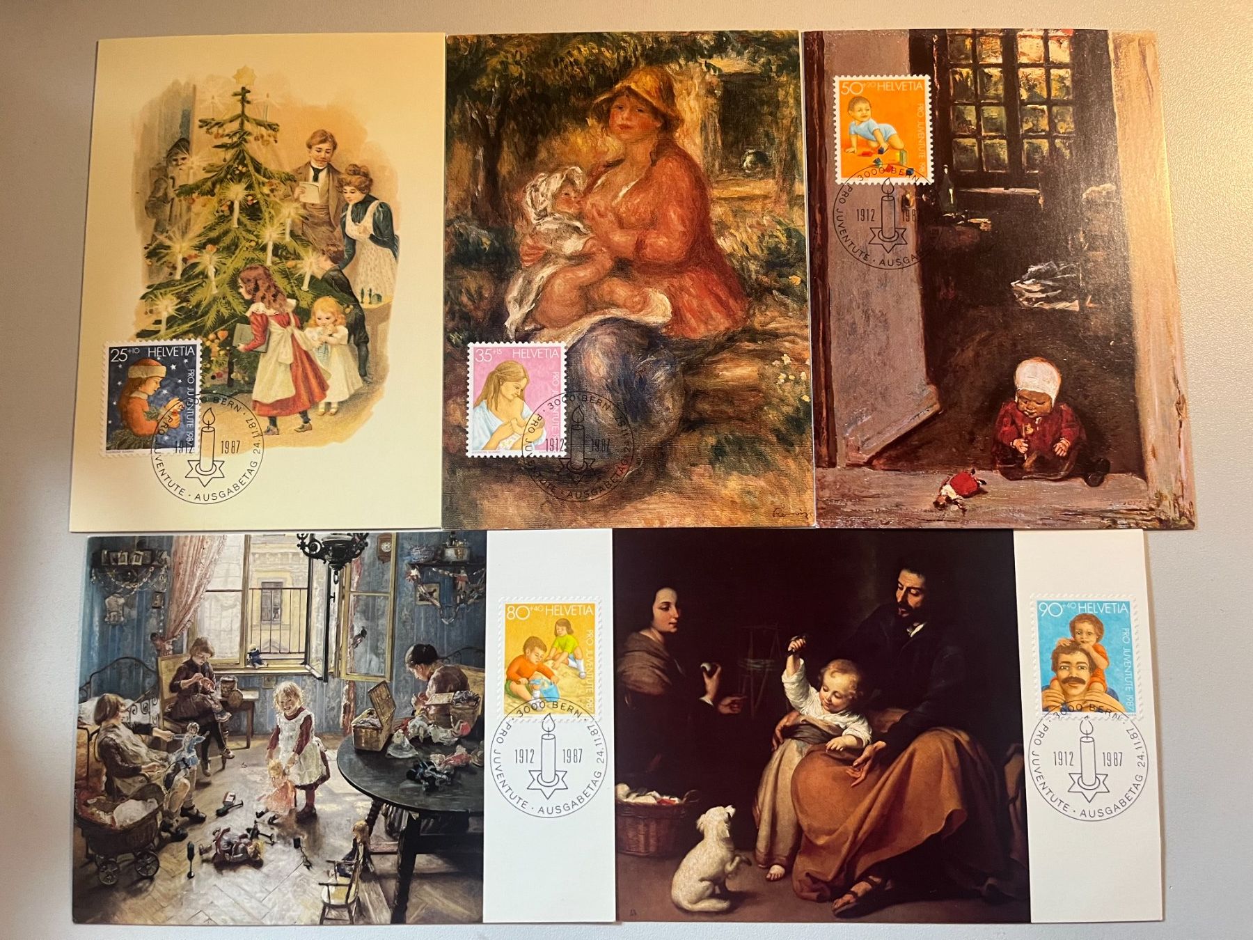 Tutti i francobolli: 5 Maximumkarten Pro Juventute 1987 – Nuovo (secondo la descrizione) da Arch venduto da Noah819