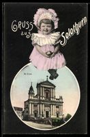 AK Solothurn, St. Uraus, Lächelndes Mädchen mit Ball