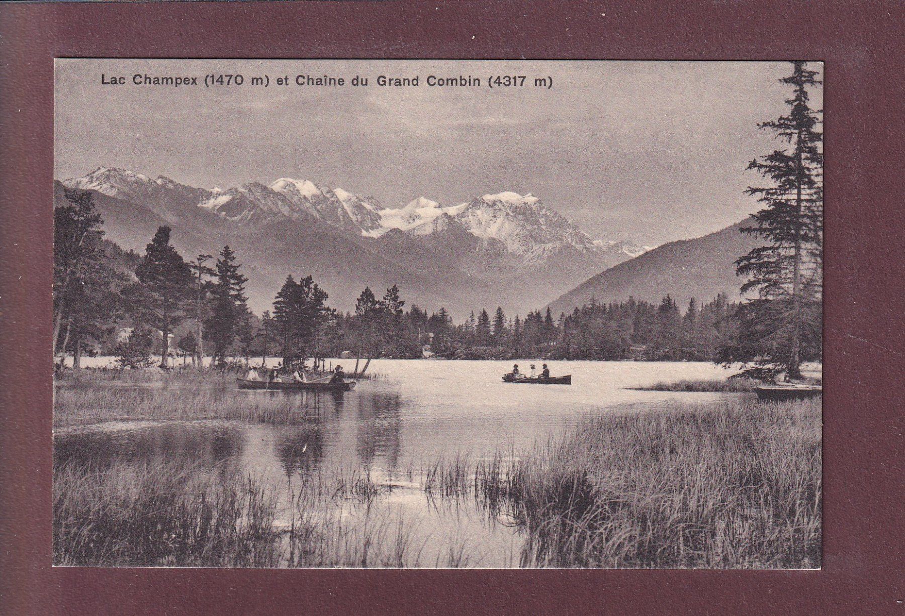 Cartoline postali: LAC CHAMPEX - Barques - Grand Combin – Usato da Pully venduto da nicecards