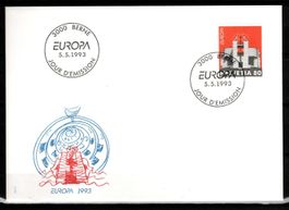 1993 - FDC / Europamarken - Einfamilienhaus Breganzona / TI