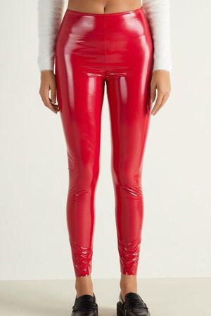 Vinyl Leggings Rot Grösse M