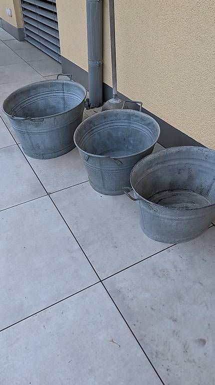 Autres décorations pour le jardin: 3 originale Zuber aus Zink – D'occasion à Wohlen AG par acsd 3