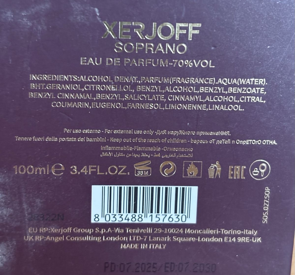 Xerjoff Parfum & Eau de Toilette: Xerjoff Soprano 100 ml – Neu (gemäss Beschreibung) aus Sursee von rut_k5z5 4