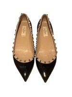 Valentino Rockstud Black Patent Leather Flats - Size 40,5