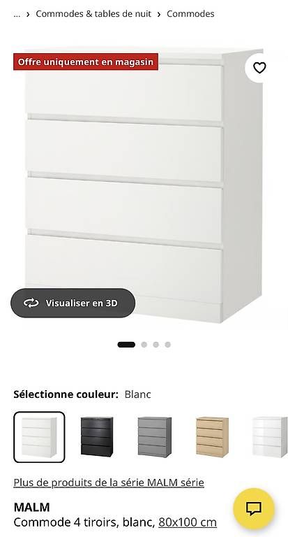 Ikea Kommoden: Commode 4 tiroirs IKEA malm – Gebraucht aus Nyon von Marineg21