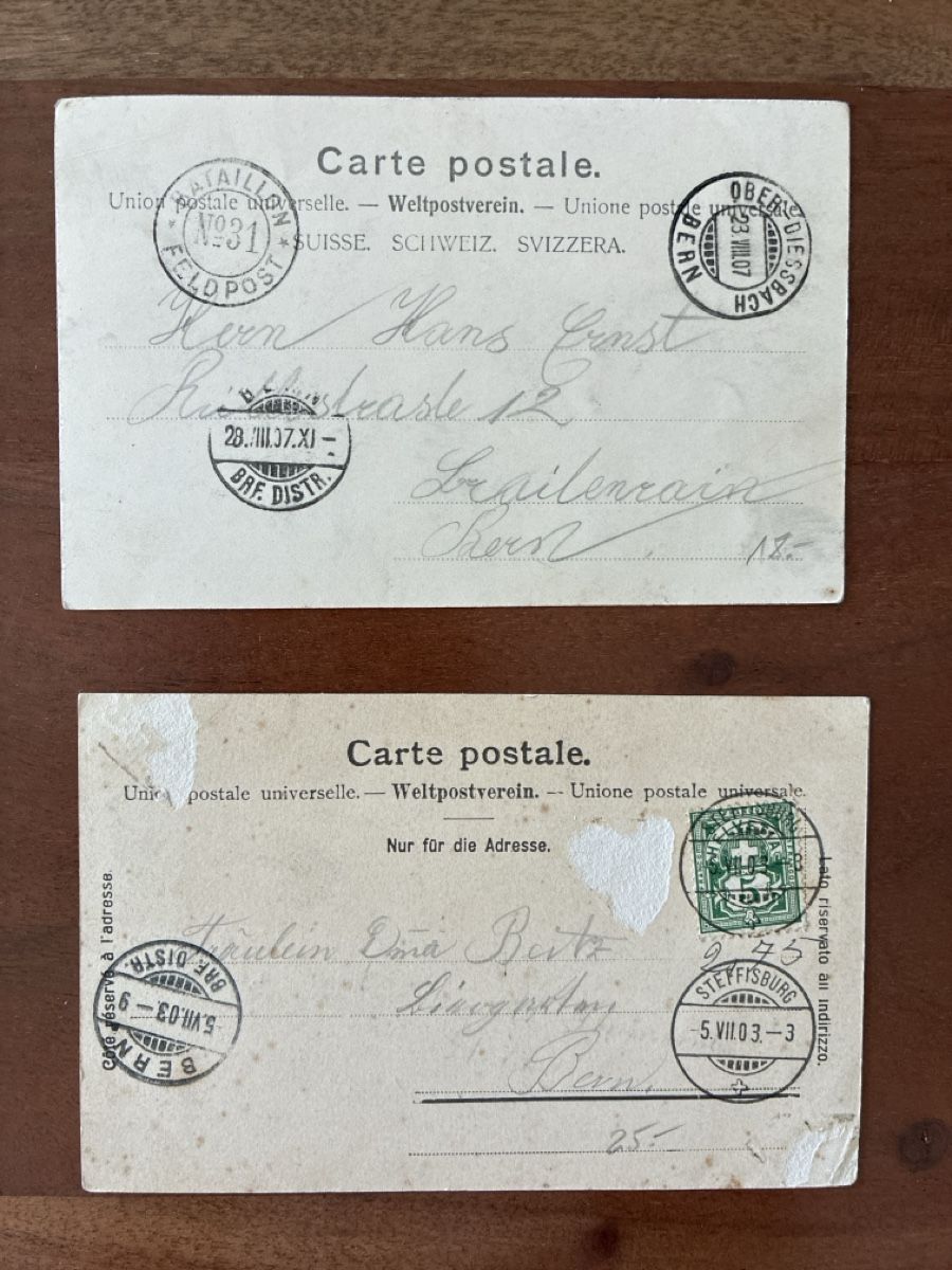 Cartoline postali: 6 Ansichtskarten Schweiz von Oberdiessbach BE – Usato da Oftringen venduto da Cla.vD.74 1