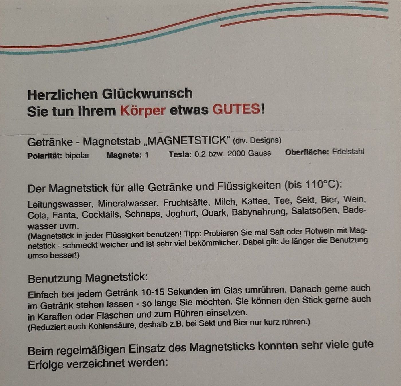Magnete: Magnet-Wasserstick von Energetix – Neu und originalverpackt aus Hochdorf von Amazone0 4