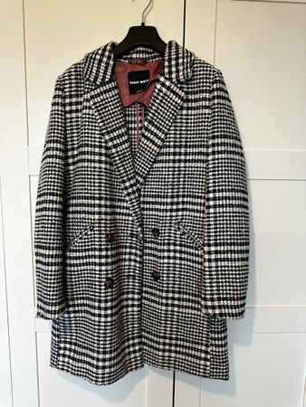 Tally Weijl Mantel, schwarz-weiss kariert, Grösse s