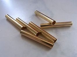 5 Röhren tubes vergoldet Metall 20x3mm