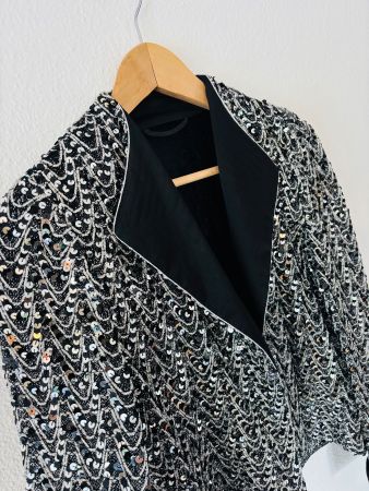 Pailletten-Jacke schwarz silber