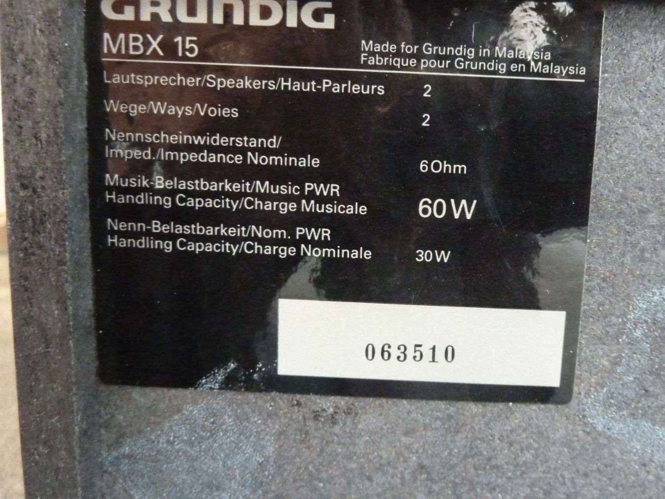 Grundig Casse acustiche: Grundig MBX 15    2mal  60Watt – Usato da Würenlingen venduto da Schneiderhifi 1
