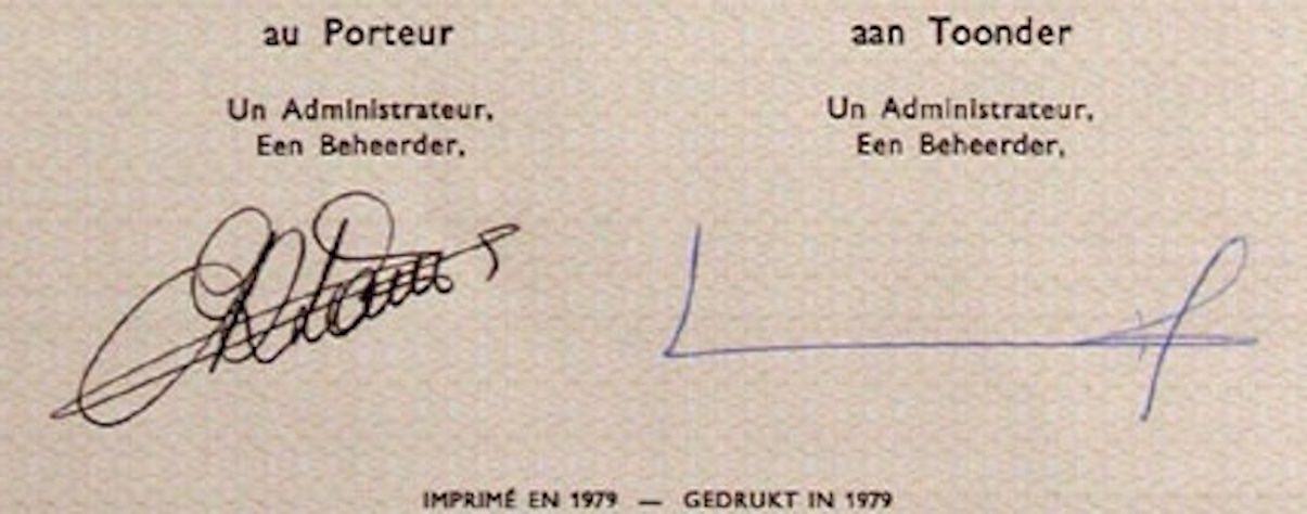Documenti: Financements et Participations SOFIPARI SA, Bruxelles - 1979 – Usato da Solothurn venduto da Sgasche 1