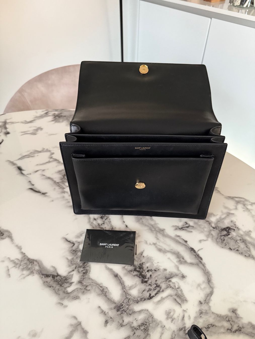 Saint Laurent Borse da donna: Yves Saint Laurent Sunset Medium Glattleder Schwarz – Nuovo (secondo la descrizione) da Zürich venduto da StavesBest 6