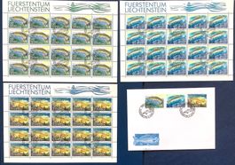 1989 Liechtenstein Fische - Poissons - Bogensatz ET + FDC