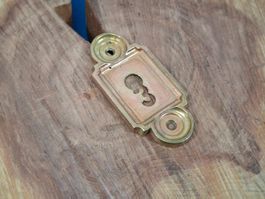 1 antike Tür Schlüssel Rosette, Messing (LOT3227#TBS1)
