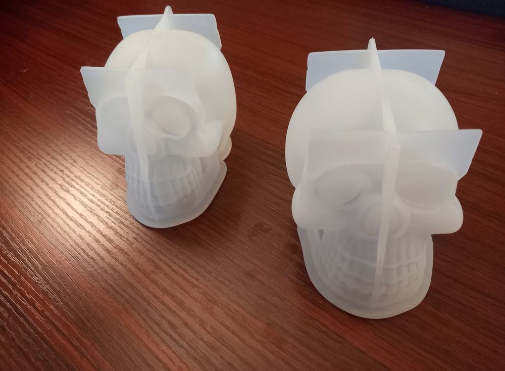 Lot 3 Moules Silicone Crânes 3D + 1 Sous-Verre – Idéal Résine Époxy, Bougies Halloween