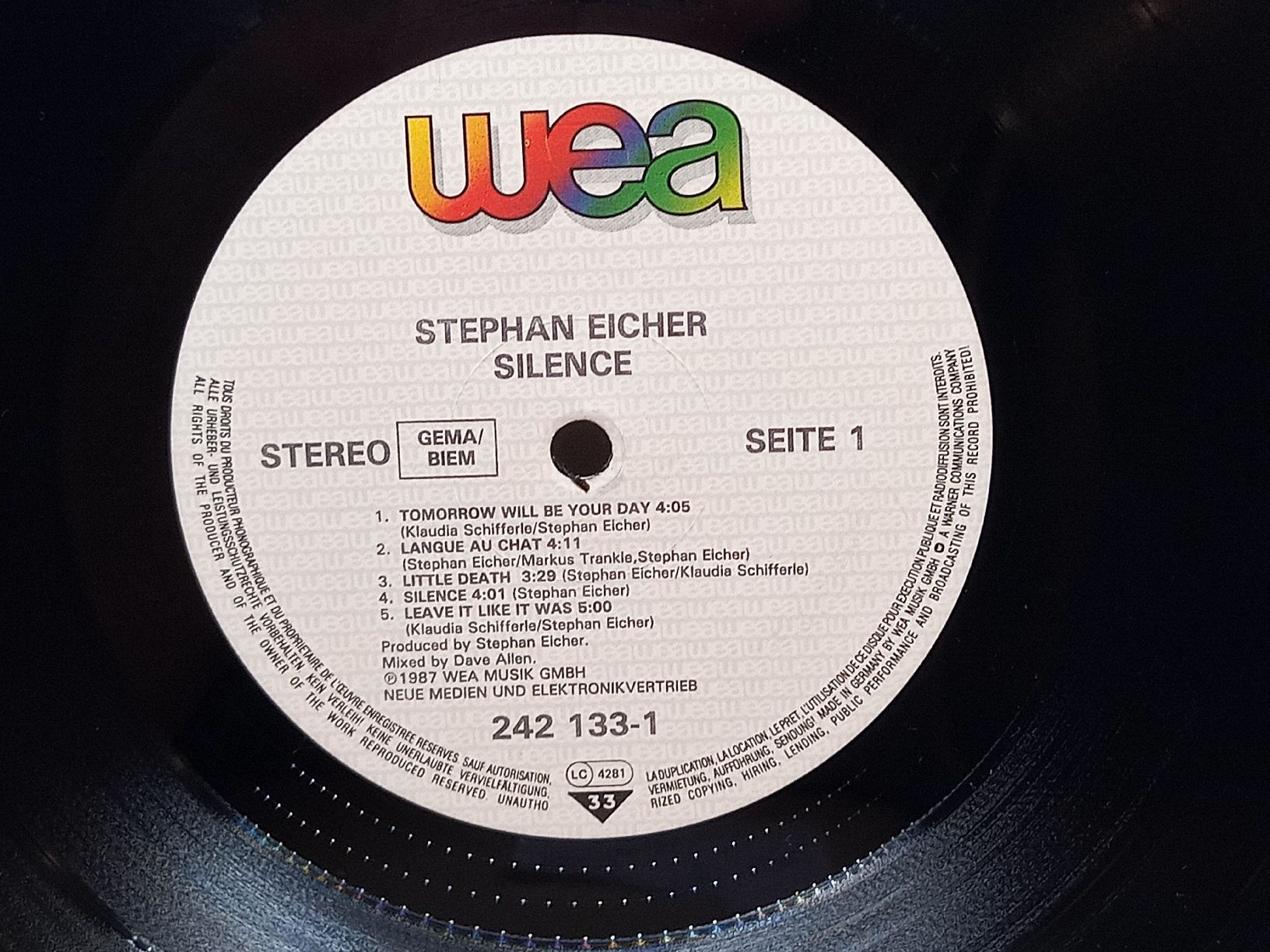 Schallplatten: Stephan Eicher Silence LP Vinyl 1987 – Gebraucht aus basel von markusb07 4