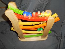 Kugelbahn Holz mit Autos