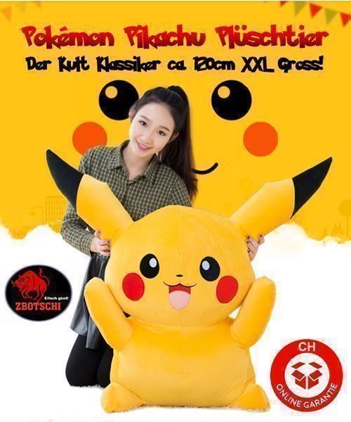 Best HD Pictures about  Pikachu Kuscheltier 120 Cm  with No AI Images