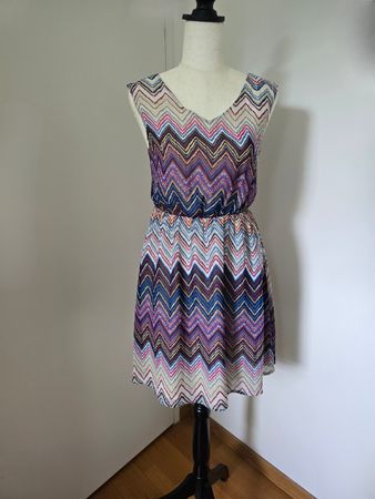 Dry Lake Antonia Kleid XS Sommerkleid Zickzack Muster 