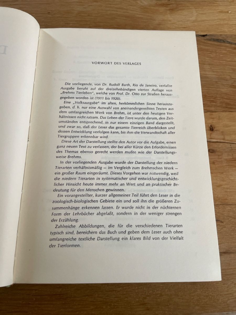 Libri: Die Tierwelt nach Brehm - Dr. Rudolf Barth – Usato da Winterthur venduto da cheerio97 5