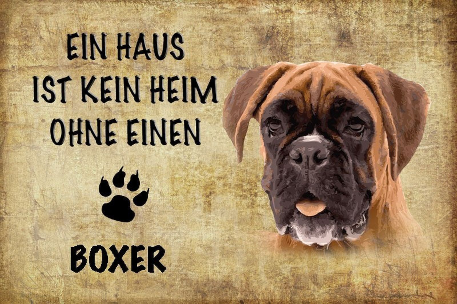 Insegne: Blechschild-BOXER-KEIN HEIM OHNE EINEN – Nuovo e nell'imballaggio originale da Rupperswil venduto da big-one-sale