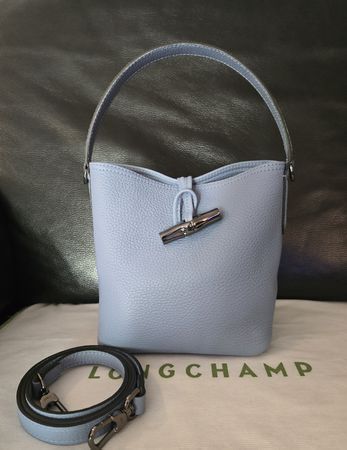 Bucket Bag XS Le Roseau Leder - Hellgrau