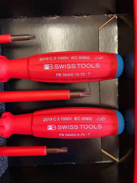 PB Swiss Tools VDE Schraubendreher Set 3-teilig PH0 PH1 PH2, 100% Swiss Made, Rot