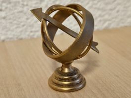 Armillarsphäre Sonnenuhr Miniatur Messing Deko Setzkasten