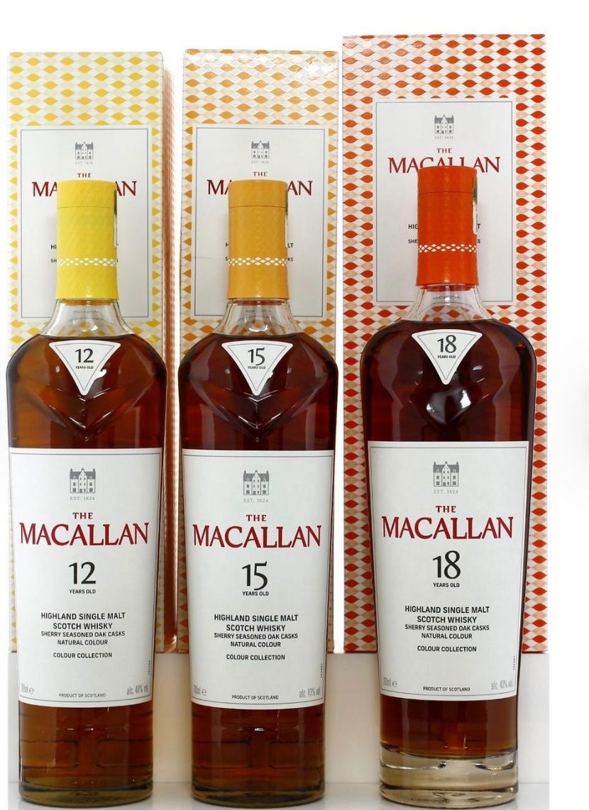 Macallan Bevande alcoliche: Macallan colour 12 15 18 – Usato da Saxon venduto da Hatlia_Shop