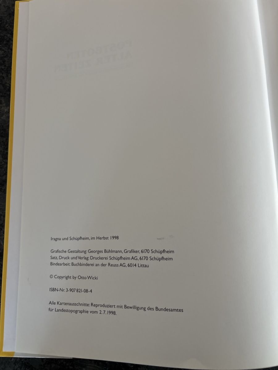 Libri: Buch Postboten Alter Zeiten Die Bergpoststellen im Entlebuch – Usato da Schlierbach venduto da Stee09 2