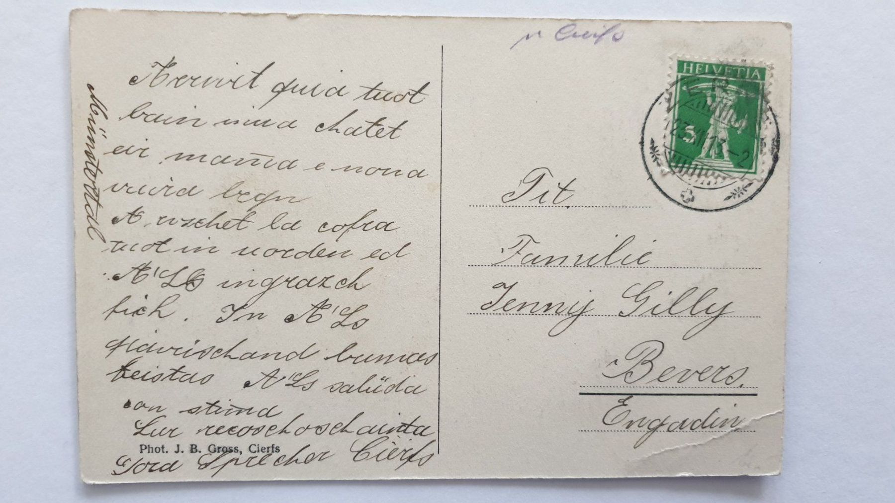 Cartoline postali: Cierfs, Münstertal, Graubünden. – Usato da Goldach venduto da armando_r 1