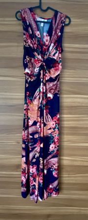 Elegantes Sommer Maxikleid mit Wickeldetail
