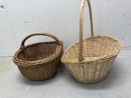 2 Weidenkörbe mit Henkel 