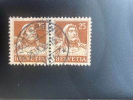 Schweiz 1933 Tell Paar 25Rp Vollstempel Richterswil 25.9.33