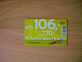 Telefonwertkarte Telekom Austria ATS 106 € 6,90