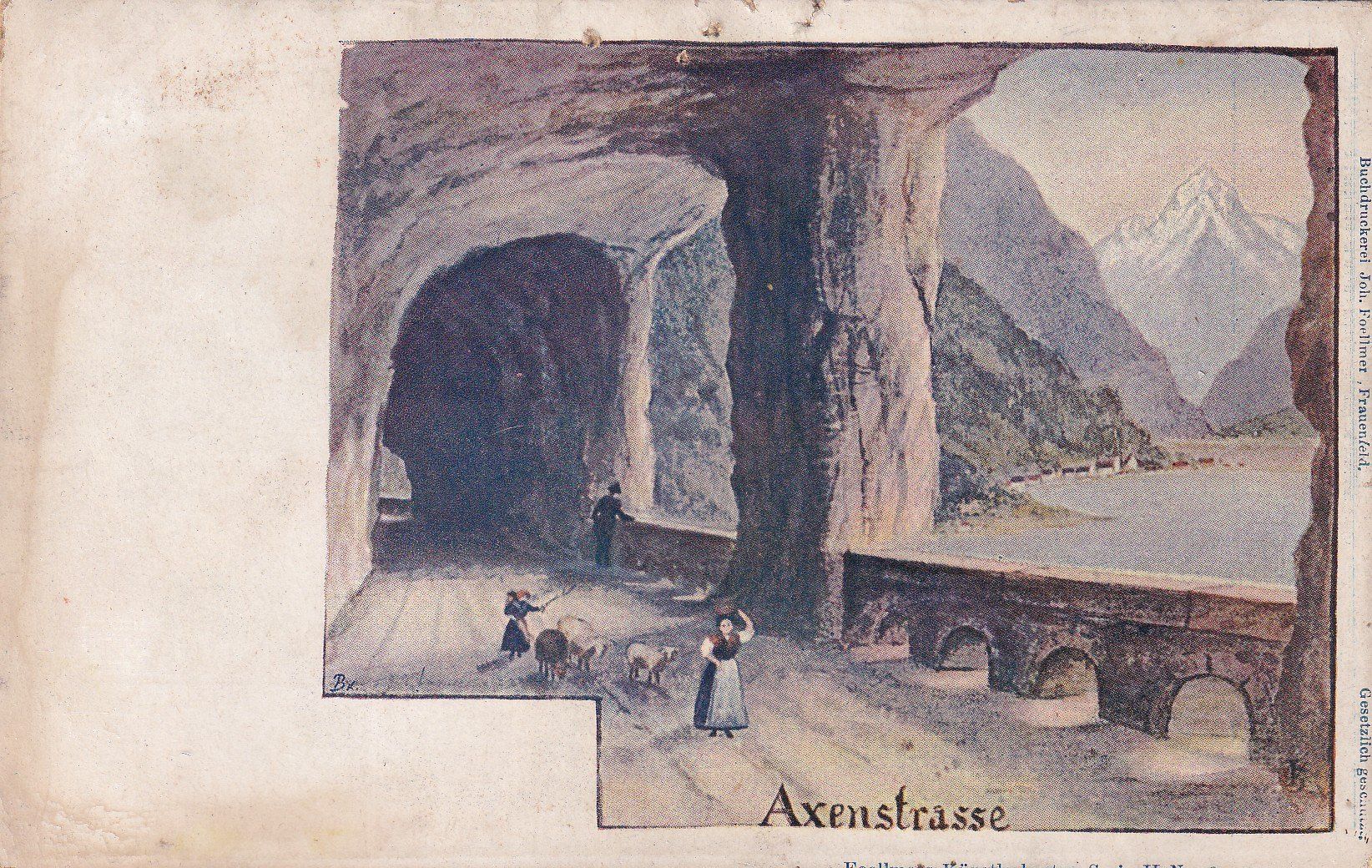 Cartoline postali: Axenstrasse (petits trous) – Difettoso da Cormoret venduto da Pascalll2001