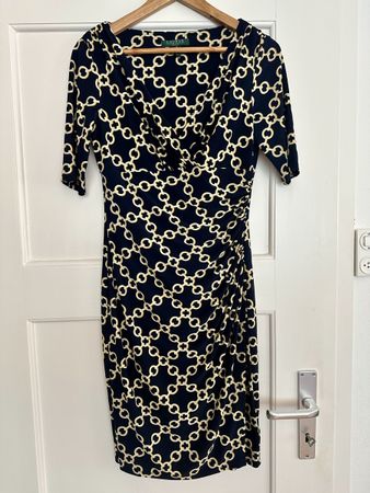 Lauren Ralph Lauren Dress, Size 6, Navy & Gold Chains