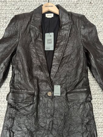 Veste Zadig & Voltaire cuir froissé taille 38 neuf