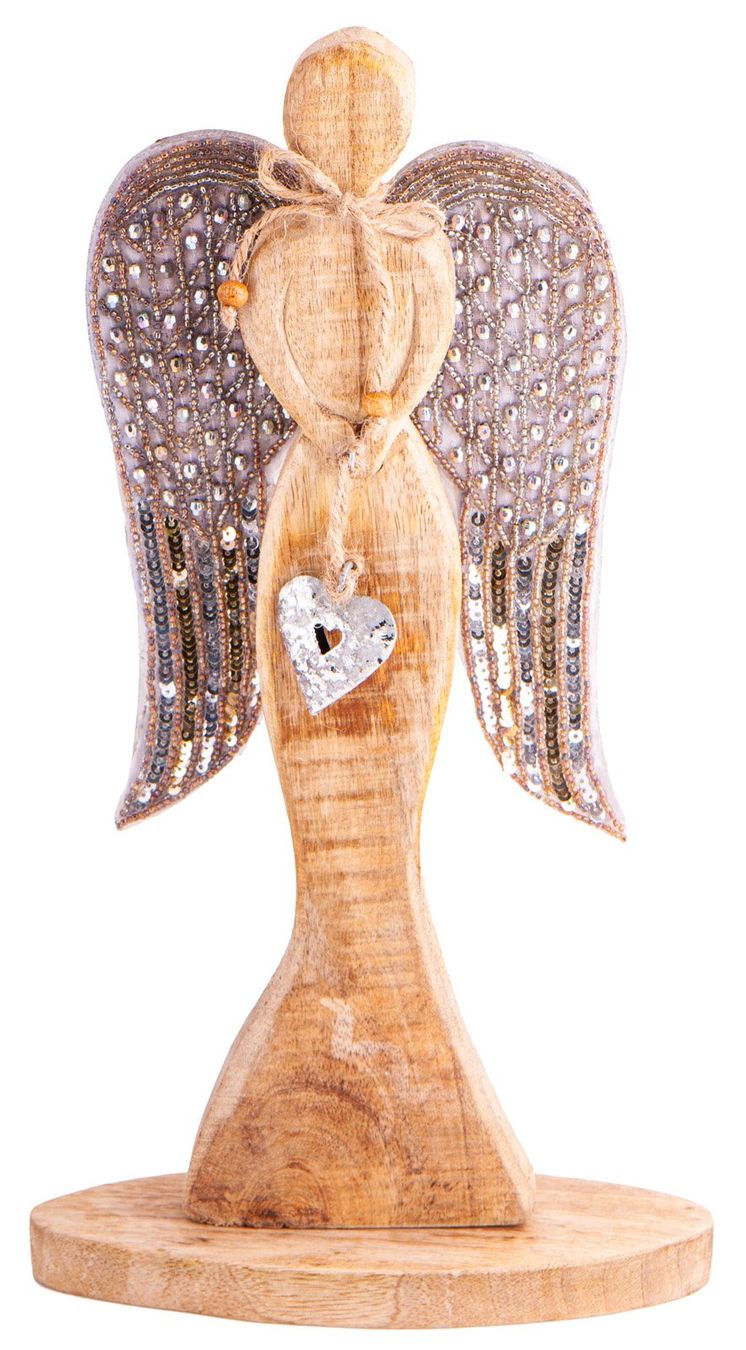 Statuette: Holz-Figur - Engel der Anmut silbern – Nuovo e nell'imballaggio originale da Mauren venduto da Yeelen