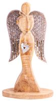 Holz-Figur - Engel der Anmut silbern