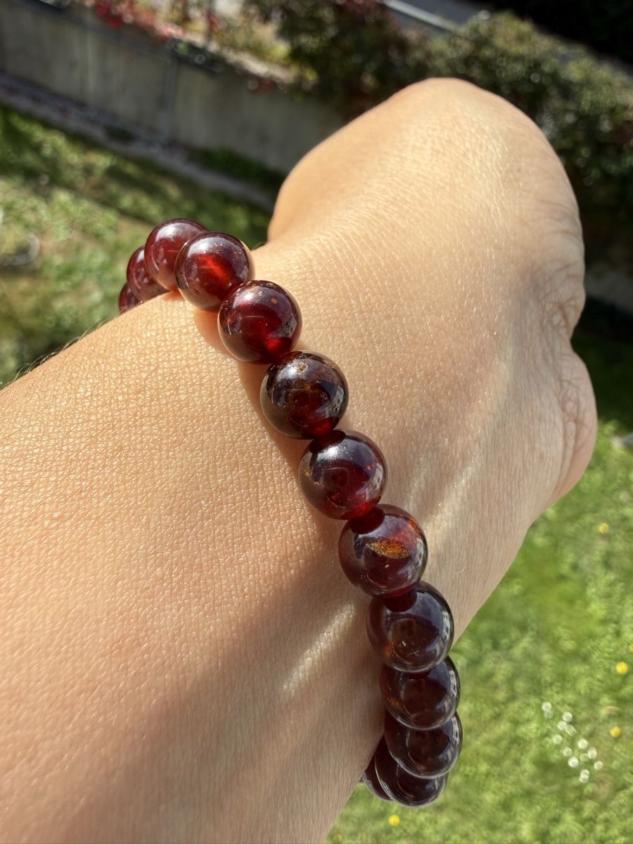 Armbänder & -reifen: Echstein Rotes Granat Stretch Armband-ca8mm Perlen – Neu (gemäss Beschreibung) aus Jegenstorf von SteinGlanz 4