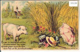 „Es war ein Sonntag hell und klar... Schwein, Hüte, Schirm