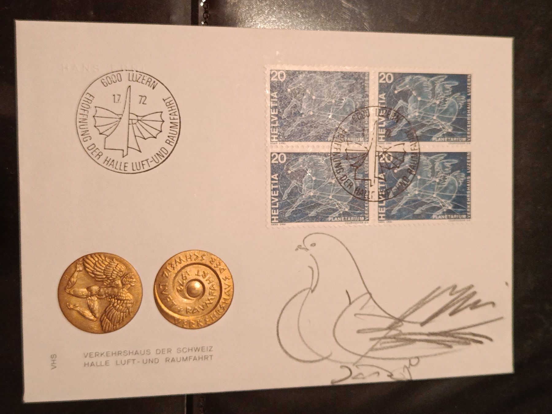 Grafiken & Lithographien: Hans Erni - handsigniertes FDC – Gebraucht aus Menziken von Artographs
